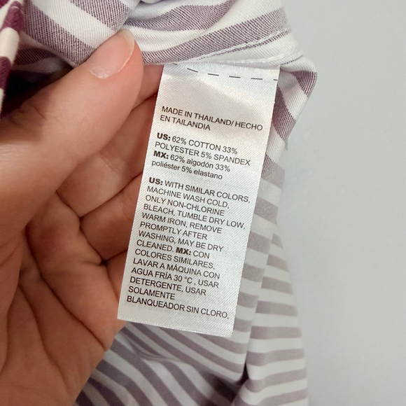Chico's No Iron Button-up Shirt Bundle Purple Floral Paint Stripe Print Size 14 - Picture 13 of 15